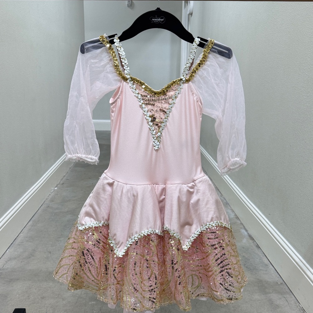 Revolution Pink and Gold Dance Costume